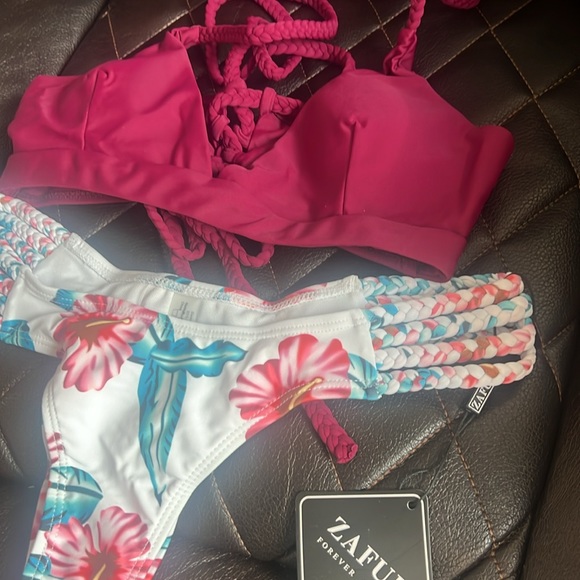 LEKODE Pushups Two Piece Beachwear Swimwear WWomen's Flower Swimsuit Bikini - Picture 3 of 3